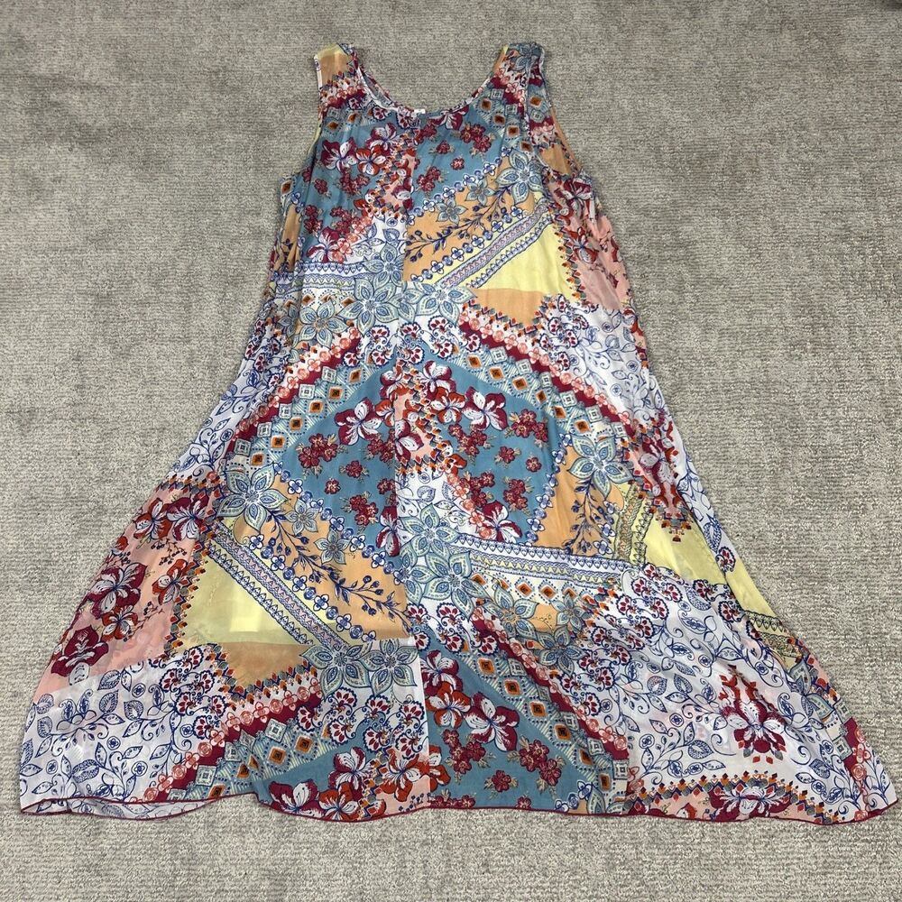Coldwater Creek Dress Womens 3X Embroidered Floral Boho Maxi Sleeveless Lined - Picture 7 of 7